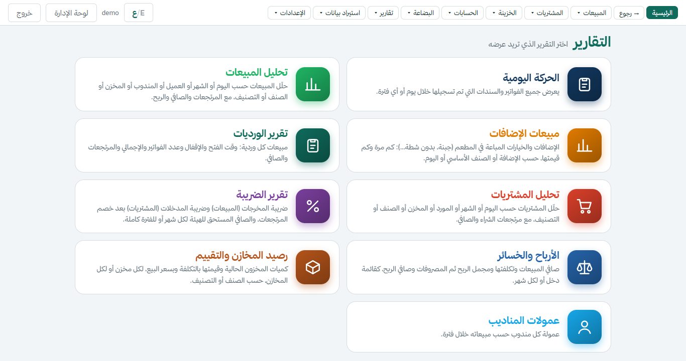 قائمة التقارير